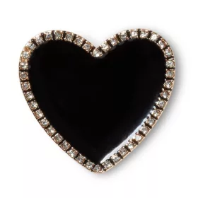 Crocs Fekete szív díszes kerettel Jibbitz