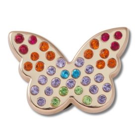 Crocs Színes arany pillangó Jibbitz