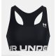 Under Armour HG Authentics Mid Branded Sport Bra Black / White L