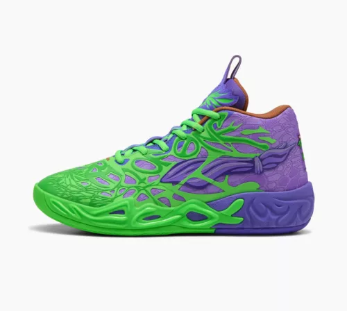 Puma MB.04 Lamelo Ball TMNT R&D Fluro Green Pes-PUMA Red-Dark Amethyst 47