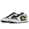 Air Jordan 1 Low White/Metallic Gold-Black 45