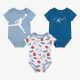 Jordan Jumpman Flight 3-Pack Bodysuit Set Blue Grey