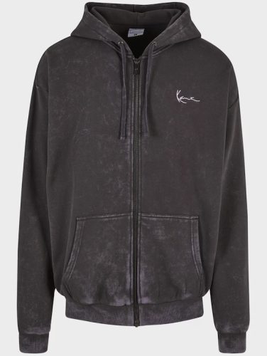 KARL KANI CHEST SIGNATURE OS WASHED FULL ZIP SKULL HOODIE ANTHRACITE L
