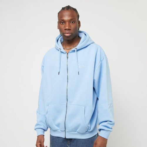 KARL KANI CHEST SIGNATURE OS FULL ZIP DINER HOODIE LIGHT BLUE