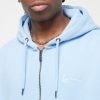 KARL KANI CHEST SIGNATURE OS FULL ZIP DINER HOODIE LIGHT BLUE
