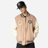 New Era NBA Brooklyn Nets Varsity College Jacket Beige M