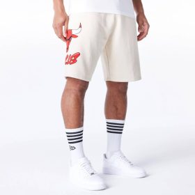 New Era NBA Chicago Bulls Bubble Script Shorts Light Beige