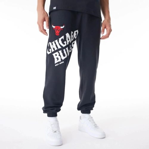 New Era NBA Chicago Bulls Graphic Jogging Trousers Black