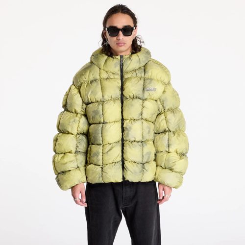 Karl Kani Sport Patch Square Quilted Tie Dye Puffer Jacket Lime Green M