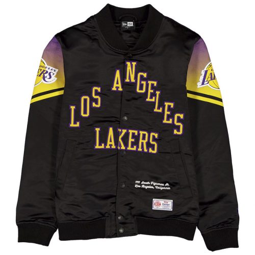 New Era Los Angeles Lakers 2025/26 City Edition Full Snap Satin Jacket Black XL