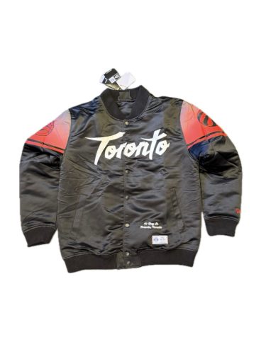 New Era Toronto Raptors 2025/26 City Edition Full Snap Satin Jacket Black XXL