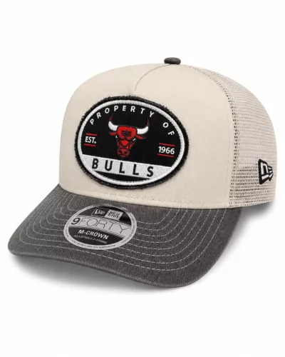 New Era Chicago Bulls 9FORTY A-Frame Frayed Trucker Cap White ONE