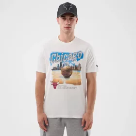 New Era NBA Chicago Bulls Beach Graphic T-Shirt White