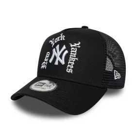 New Era 9FORTY Wordmark Trucker New York Yankees Cap Black