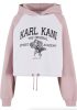 Karl Kani Woven Signature Street Academy Crop Raglan Hoodie White/Rose S