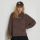 KARL KANI SWEATSHIRT SMALL SIGNATURE BLOCK OS TOWELING HOODIE BROWN/TAUPE XS