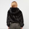 Karl Kani Metal Signature Vegan Fur Zip Hoodie Jacket Black