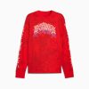 Puma LaMelo Supernova Long Sleeve Printed Tee Red-AOP L