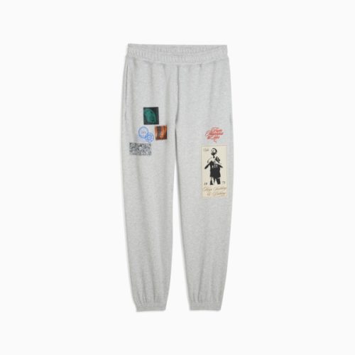 Puma Hooptopia Graphic Sweatpants Light Gray Heath L