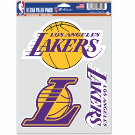   WinCraft - NBA Multi Use 3 Fan Pack Decal Los Angeles Lakers MC