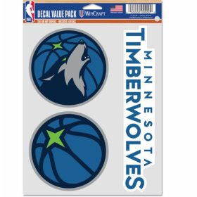   WinCraft - NBA Multi Use 3 Fan Pack Decal Minnesota Timber MC