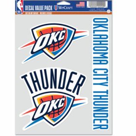   WinCraft - NBA Multi Use 3 Fan Pack Decal Oklahoma City Thun MC