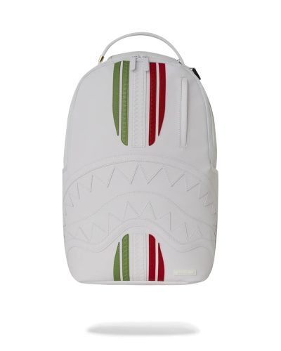 Sprayground Italy Racing Stripes Backpack White White One