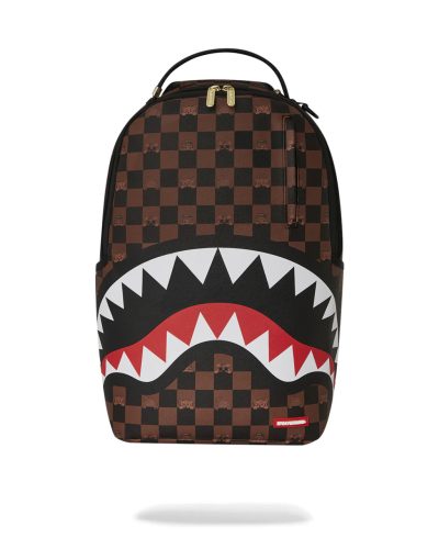 Sprayground Peeking Character Check Backpack Brown One