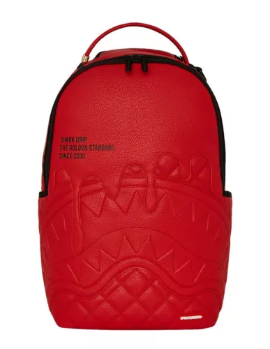 Sprayground Shark Central Red Shark Drip Dlxsv Backpack Red ONE