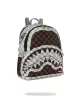 Sprayground Cream And Brown Tear Check Savage Backpack Brown