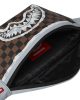 Sprayground Cream And Brown Tear Check Savvy Crossbody Brown