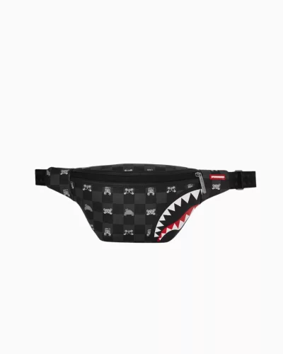 Sprayground Gray Peeking Character Check Savvy Crossbody Black