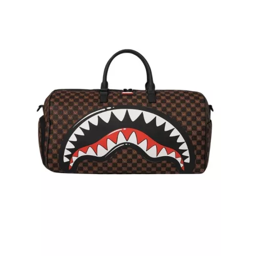Sprayground Sharks In Paris Wtf Bubble Brown Check Duffle Brown ONE