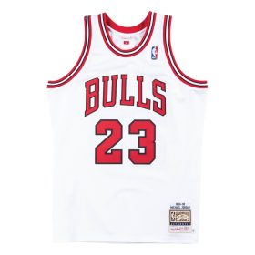   MITCHELL & NESS NBA CHICAGO BULLS HOME MICHAEL JORDAN 95-96'#23 AUTHENTIC JERSEY WHITE