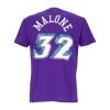 MITCHELL & NESS NBA NAME & NUMBER UTAH JAZZ KARL MELONE TEE PURPLE
