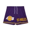 Mitchell & Ness NBA Team Origins 7In Mesh Shorts Vintage Logo Los Angeles Lakers Purple M