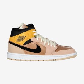  AIR JORDAN 1 MID SE WMNS PARTICLE BEIGE/BLACK-MTLC RED BRONZE
