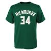 Nike NBA Milwaukee Bucks Antetokounmpo Giannis Name And Number SS Tee Green L