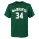 Nike NBA Milwaukee Bucks Antetokounmpo Giannis Name And Number SS Tee Green M