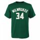 Nike NBA Milwaukee Bucks Antetokounmpo Giannis Flat Replica N&N SS Tee Green M