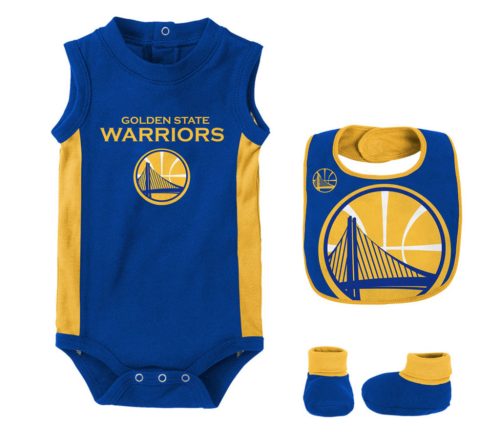 Nike NBA Golden State Warriors Overtime Creeper Bib & Bootie Blue 12M