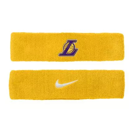 Nike NBA Los Angeles Lakers Single Solid Team Logo Headband Junior Yellow ONE