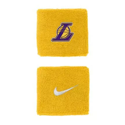 Nike NBA Los Angeles Lakers Solid Team Logo Wristbands Junior Yellow