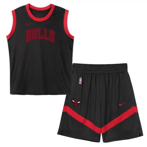 Nike NBA Chicago Bulls Mesh Tank And Short Set Black 3-4YR
