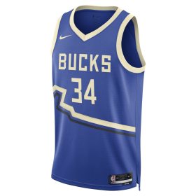  Nike Dri-FIT NBA Giannis Antetokounmpo Milwaukee Bucks 2024/25 City Edition Swingman Jersey Blue