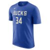 Nike NBA Giannis Antetokounmpo Milwaukee Bucks Essential City Edition Tee Blue