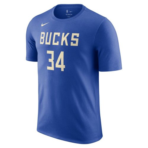Nike NBA Giannis Antetokounmpo Milwaukee Bucks Essential City Edition Tee Blue