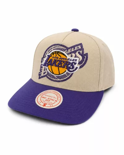 Mitchell & Ness NBA Los Angeles Lakers Off Tilted Pro Snapback Off White ONE