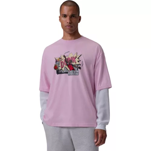 Jordan Brooklyn Comic 96 Crew T-Shirt Pink Foam L