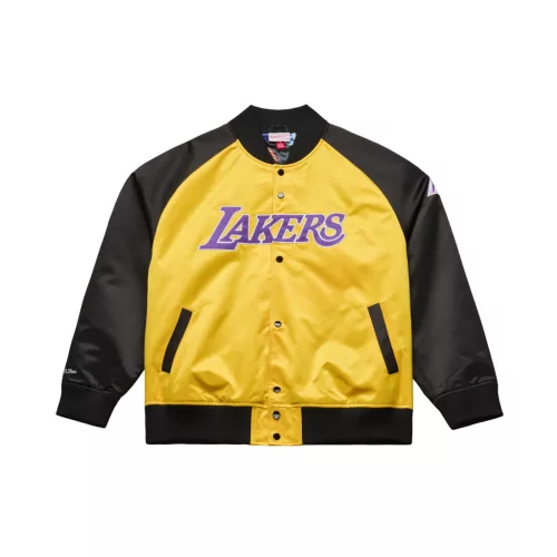 Mitchell & Ness NBA Los Angeles Lakers Shaquille O'Neal Player Lightweight Satin Jacket Gold-Black L